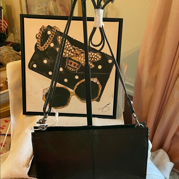 The Sak Black Leather Shoulder Bag with Card Holder - Picture 2 of 12